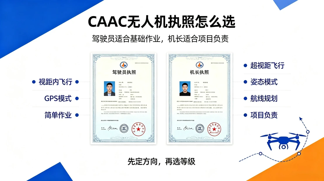 CAAC 无人机驾驶员执照和机长执照有什么区别